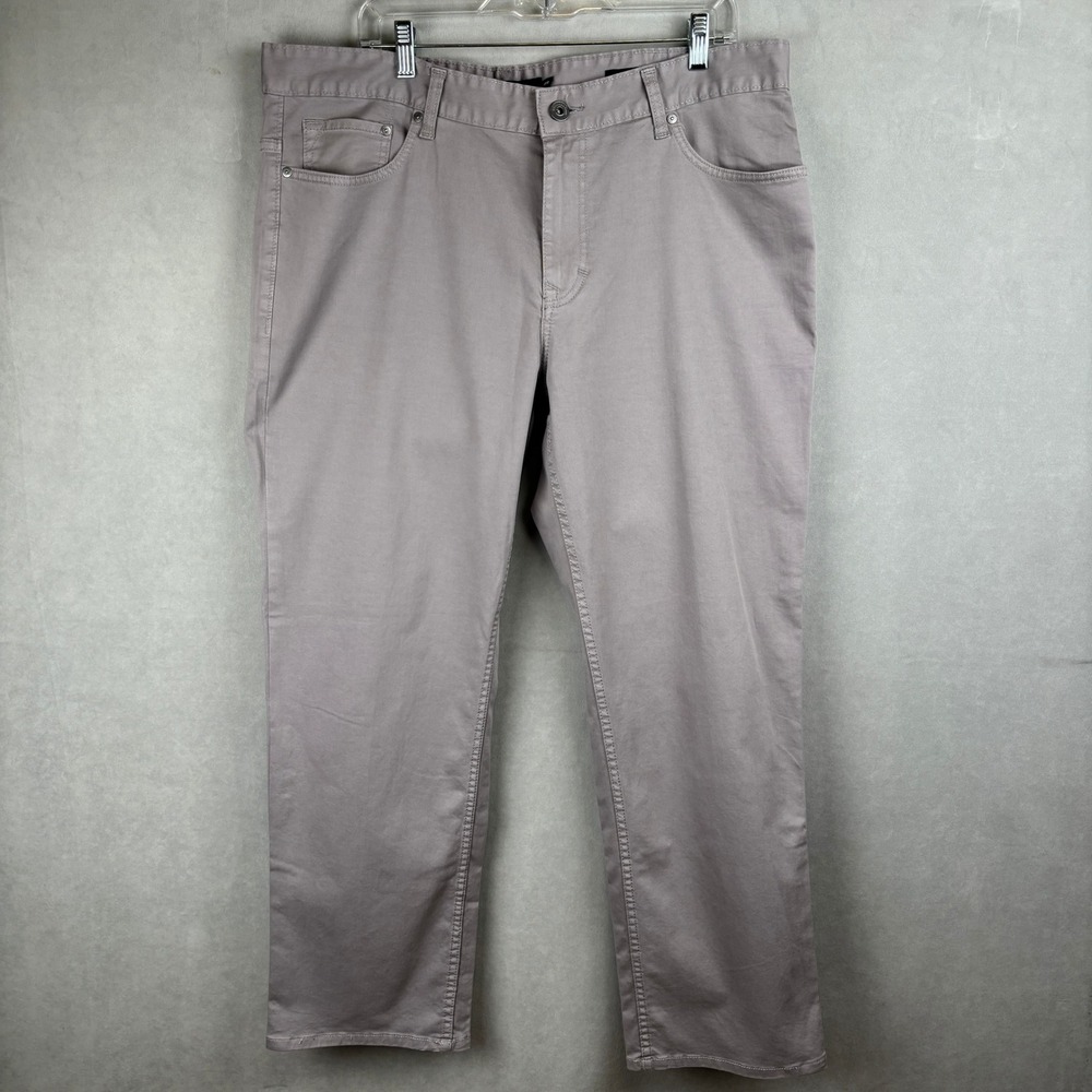 Calvin Klein Jeans Men 38x30 Straight Leg Taupe Gray Stretch Cotton Preppy Pants